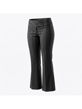 Zinc Junior's Size 13 Gray Pinstripe Flare Dress Pants Y2K Career Trousers
